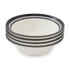 Portmeirion Potter's Stripe Set of 4 Oatmeal Bowls, Black Outlet