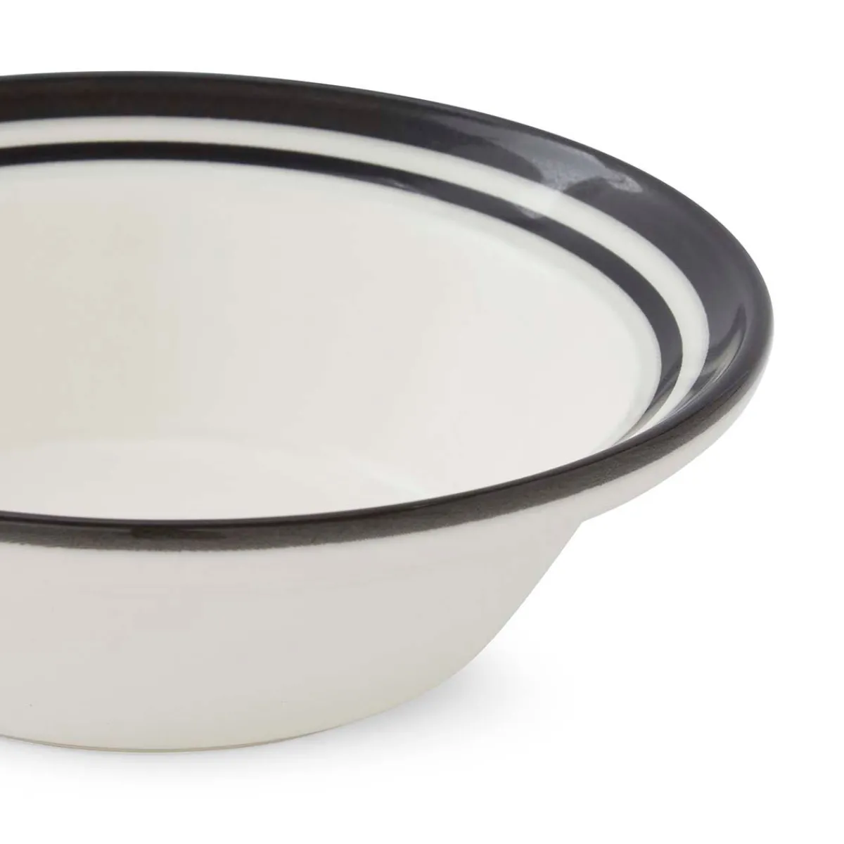 Portmeirion Potter's Stripe Set of 4 Oatmeal Bowls, Black Outlet
