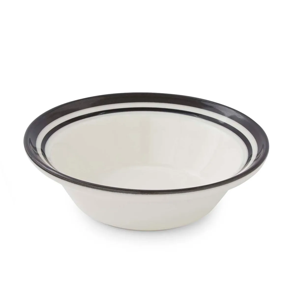 Portmeirion Potter's Stripe Set of 4 Oatmeal Bowls, Black Outlet