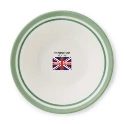 Portmeirion Potter's Stripe Set of 4 Oatmeal Bowls, Green Hot