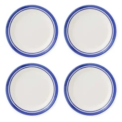 Portmeirion Potter's Stripe Set of 4 Side Plates, Blue Fashion