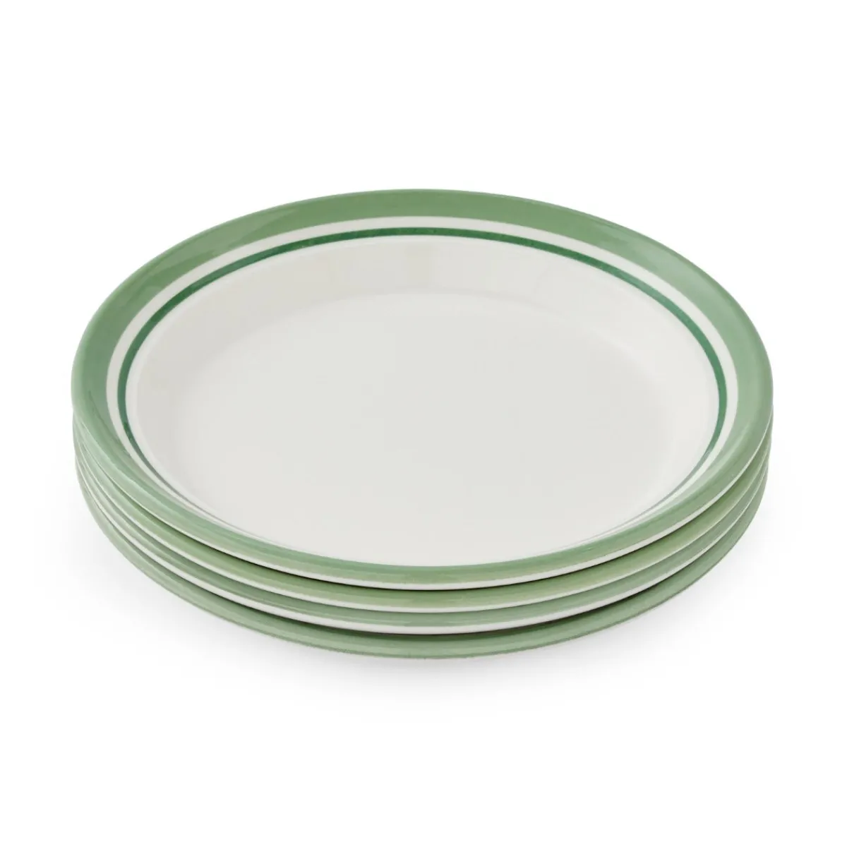 Portmeirion Potter's Stripe Set of 4 Side Plates, Green New