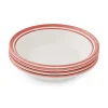 Portmeirion Potter's Stripe Set of 4 Soup Plates, Red Hot