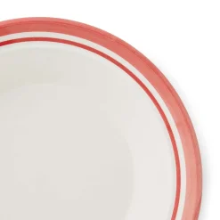 Portmeirion Potter's Stripe Set of 4 Soup Plates, Red Hot