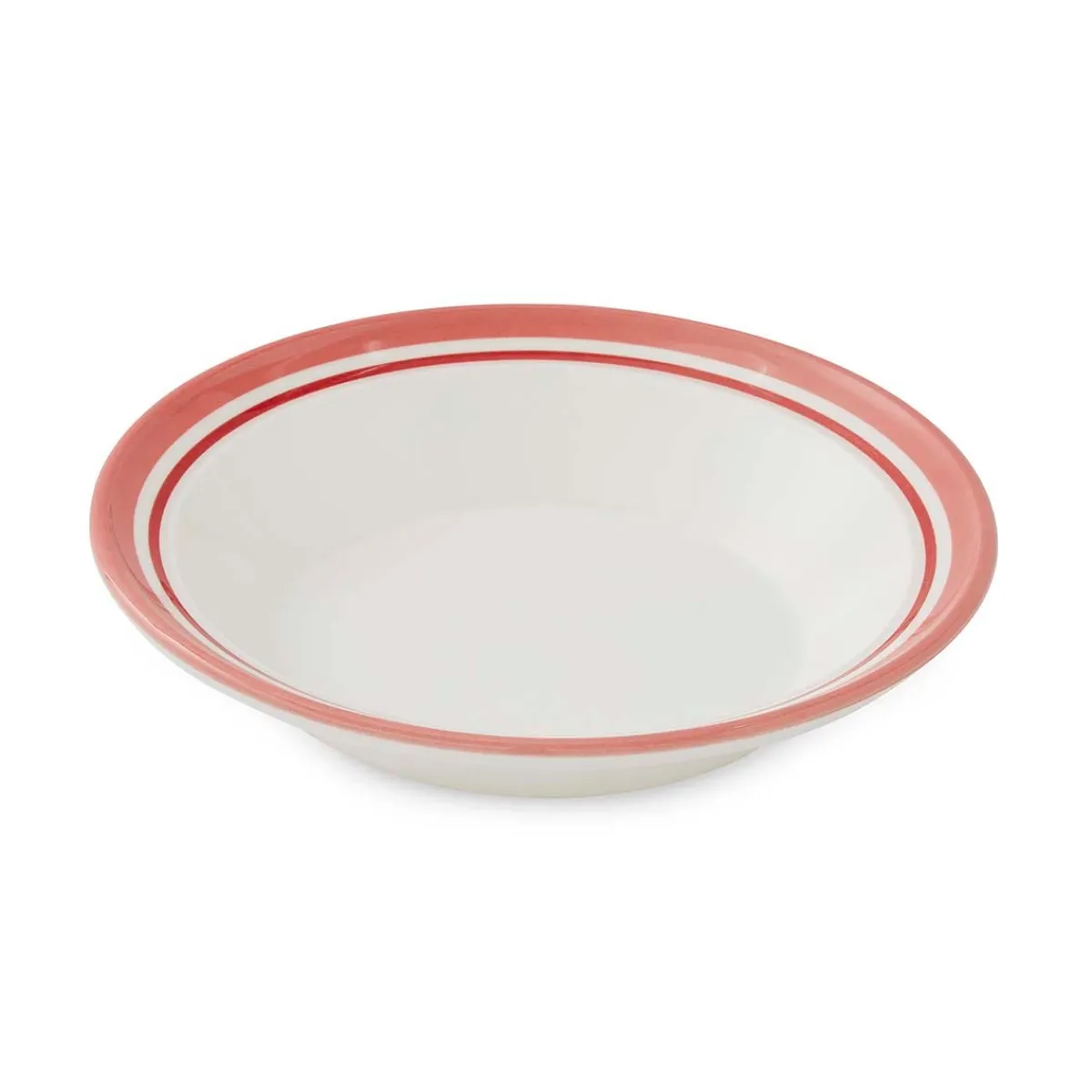Portmeirion Potter's Stripe Set of 4 Soup Plates, Red Hot