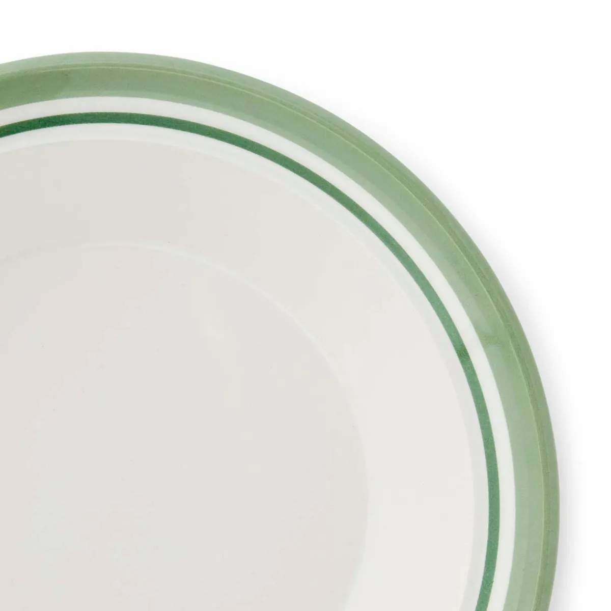 Portmeirion Potter's Stripe Set of 4 Soup Plates, Green New
