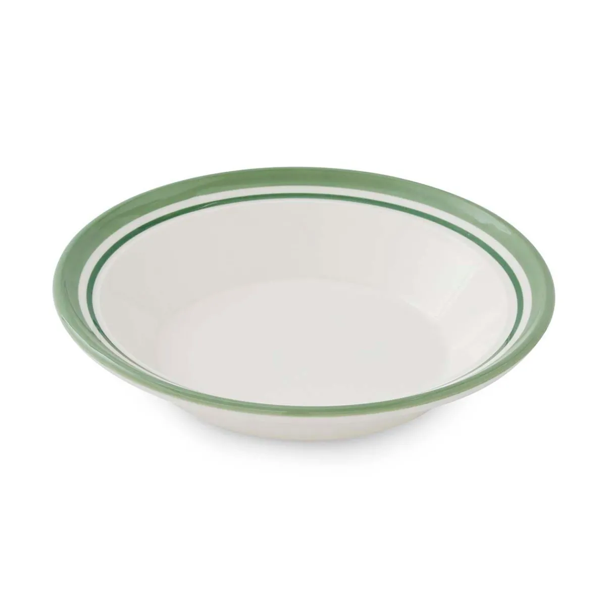 Portmeirion Potter's Stripe Set of 4 Soup Plates, Green New
