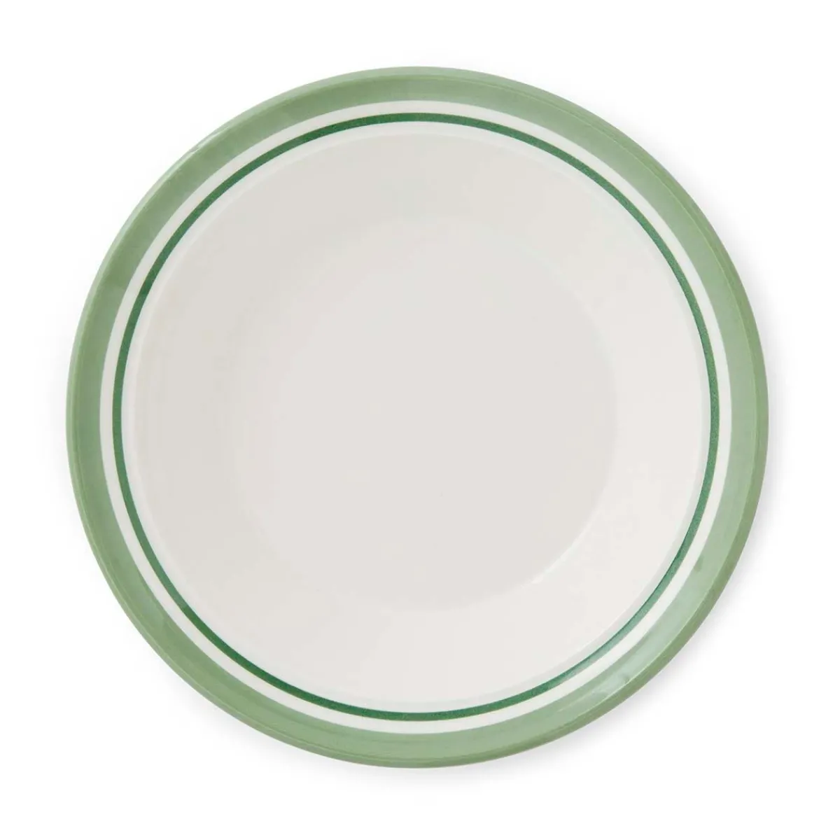 Portmeirion Potter's Stripe Set of 4 Soup Plates, Green New