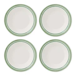 Portmeirion Potter's Stripe Set of 4 Soup Plates, Green New