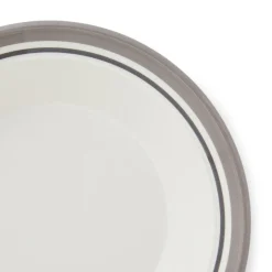 Portmeirion Potter's Stripe Set of 4 Soup Plates, Grey Clearance