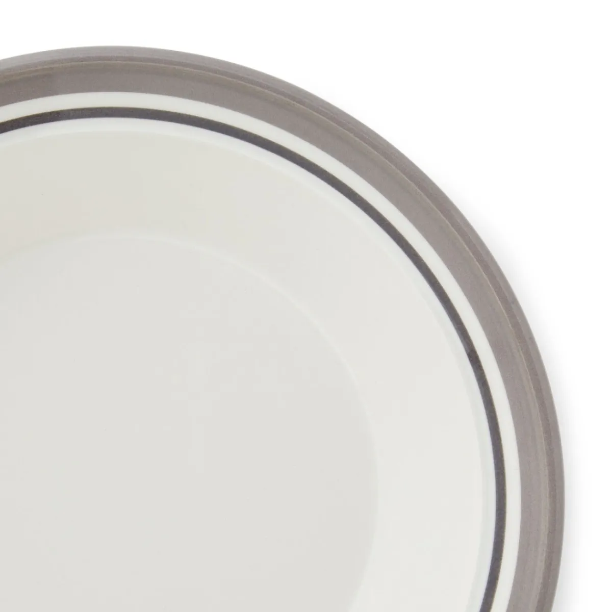 Portmeirion Potter's Stripe Set of 4 Soup Plates, Grey Clearance
