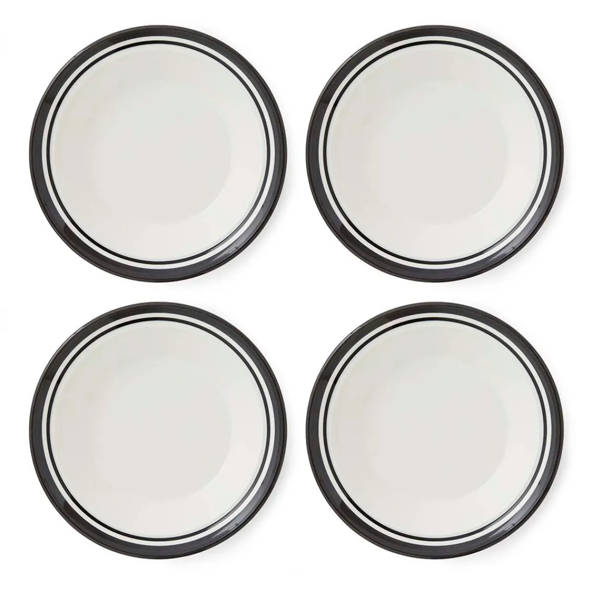 Portmeirion Potter's Stripe Set of 4 Soup Plates, Black Online