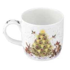 Royal Worcester Wrendale Designs Oh Christmas Tree Fine Bone China Mug Outlet