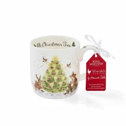 Royal Worcester Wrendale Designs Oh Christmas Tree Fine Bone China Mug Outlet