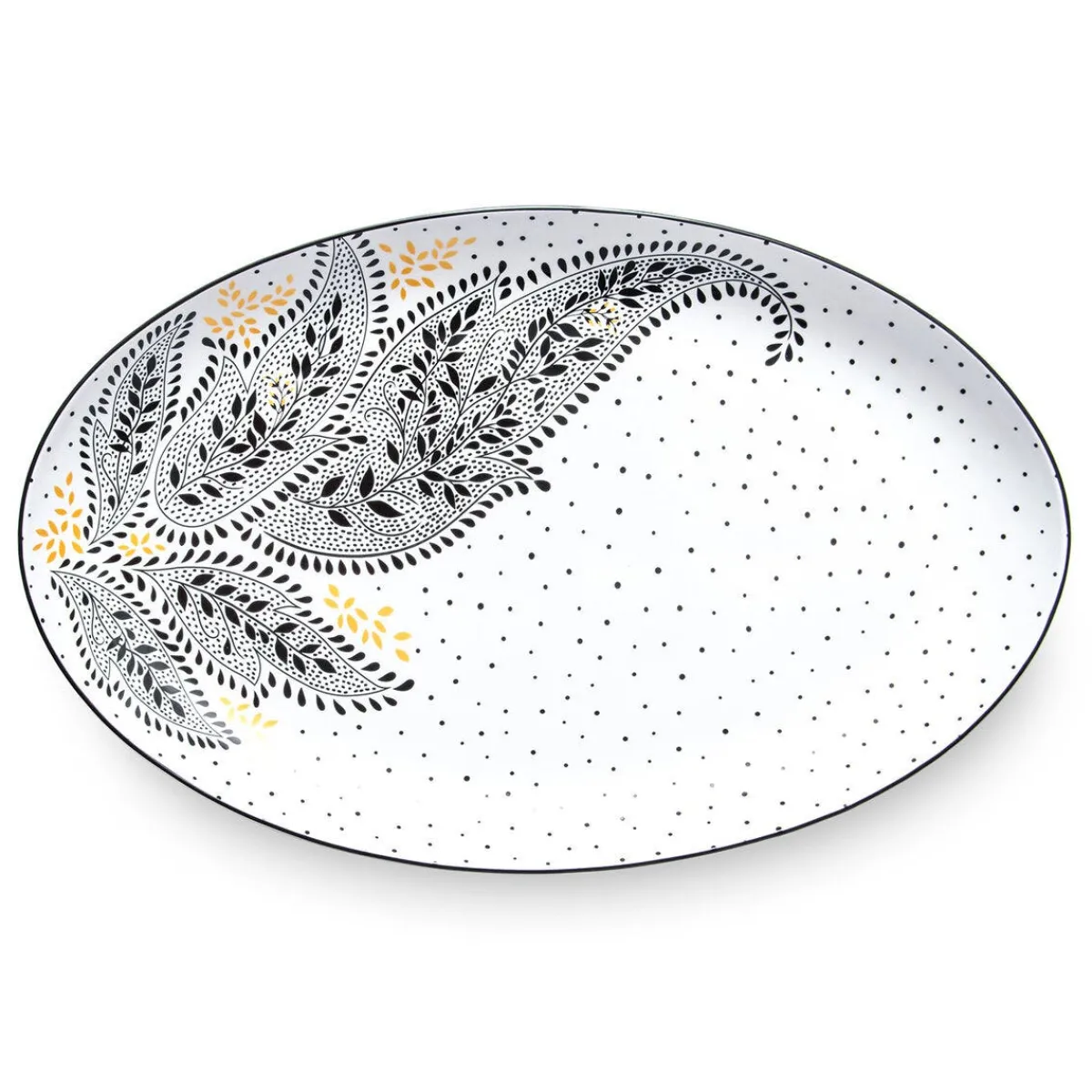 Portmeirion Sara Miller Artisanne Noir Large Serving Platter New