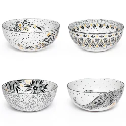 Portmeirion Sara Miller Artisanne Noir Set of 4 Cereal Bowls Discount