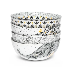 Portmeirion Sara Miller Artisanne Noir Set of 4 Cereal Bowls Discount