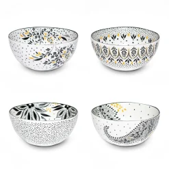 Portmeirion Sara Miller Artisanne Noir Set of 4 Rice Bowls Best
