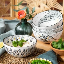 Portmeirion Sara Miller Artisanne Noir Set of 4 Rice Bowls Best