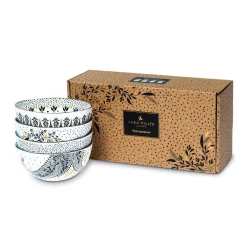 Portmeirion Sara Miller Artisanne Noir Set of 4 Rice Bowls Best
