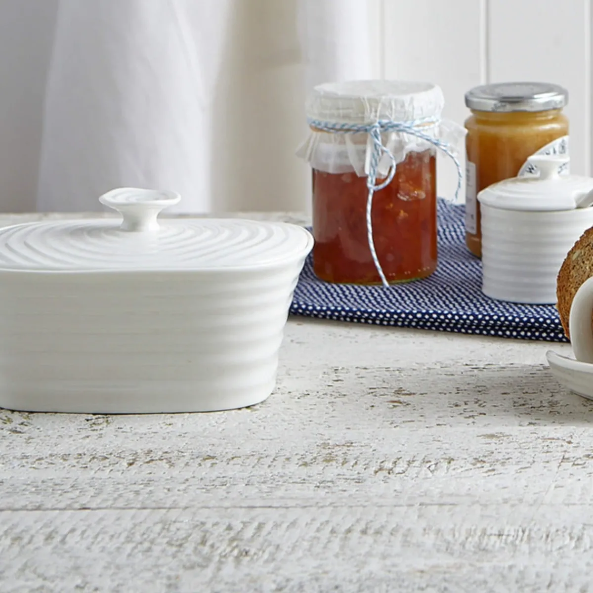 Portmeirion Sophie Conran Covered Butter Dish, White Sale