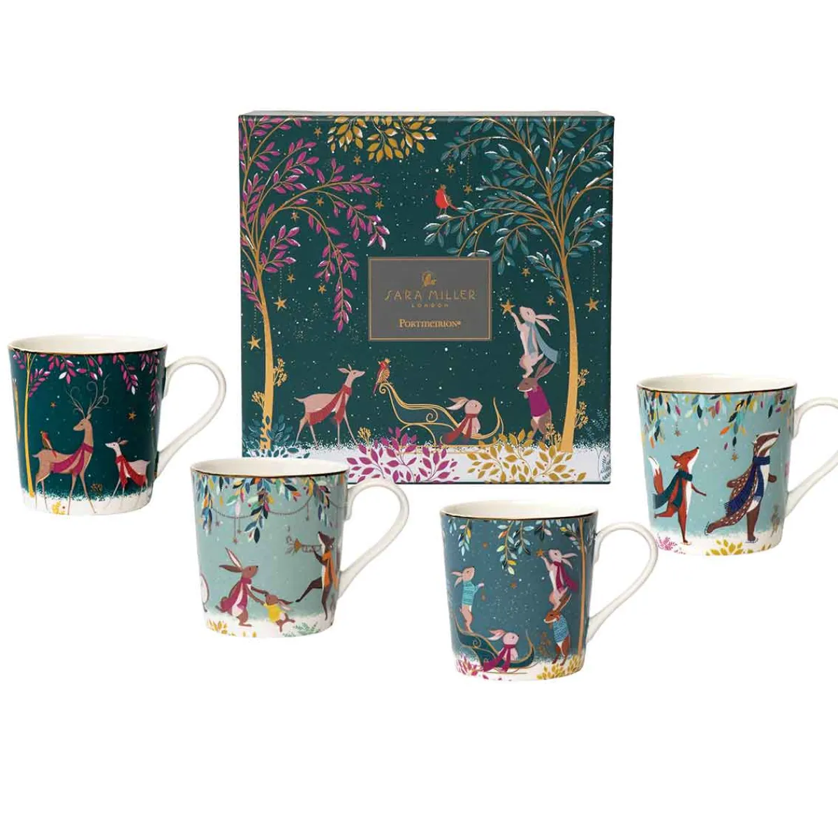 Portmeirion Woodland Tales Set of 4 Mugs, Assorted Best