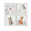 Pimpernel Wrendale Designs Wildflowers 4 Coasters New